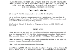 Quyết định 596/QĐ-UBND 2014 áp dụng Hệ thống quản lý chất lượng trong cơ quan Nhà nước Gia Lai