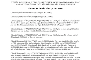 Quyết định 2418/2014/QĐ-UBND quản lý nhà nước khai thác bảo vệ nguồn lợi thủy sản Quảng Ninh