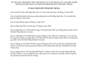 Quyết định 21/2014/QĐ-UBND thu nộp quản lý phí lệ phí đất đai Sóc Trăng