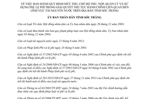 Quyết định 20/2014/QĐ-UBND thu nộp quản lý phí lệ phí thủ tục hành chính tài nguyên nước Sóc Trăng