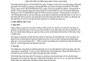 Kế hoạch 95/KH-UBND 2014 Thực hiện 34/2014/QĐ-TTg tiêu chuẩn xã thị trấn phù hợp trẻ em Lạng Sơn