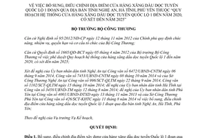 Quyết định 9538/QĐ-BCT 2014 bổ sung cửa hàng xăng dầu dọc tuyến Quốc lộ 1 Nghệ An Hà Tĩnh Phú Yên