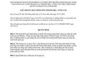 Quyết định 2234/QĐ-UBND 2014 cải thiện môi trường kinh doanh năng lực cạnh tranh Bà Rịa Vũng Tàu