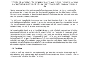 Chỉ thị 10/2014/CT-UBND đấu tranh phòng chống tệ nạn cờ bạc số đề làm giả vé xổ số Đắk Lắk