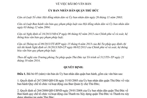 Quyết định 6449/QĐ-UBND năm 2014 bãi bỏ văn bản do quận Thủ Đức Hồ Chí Minh