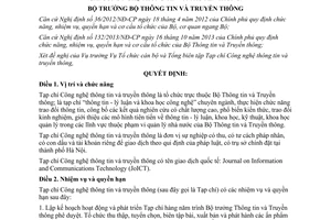 Quyết định 1526/QĐ-BTTTT năm 2014 chức năng nhiệm vụ tổ chức Tạp chí Công nghệ thông tin truyền thông