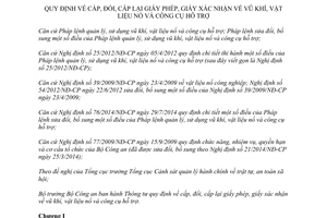 Thông tư 50/2014/TT-BCA cấp đổi giấy phép xác nhận vũ khí vật liệu nổ công cụ hỗ trợ