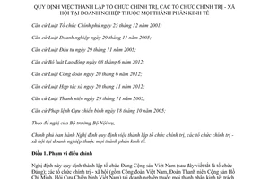 Nghị định 98/2014/NĐ-CP thành lập tổ chức chính trị xã hội doanh nghiệp thuộc mọi thành phần kinh tế