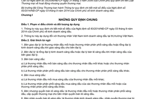 Thông tư 38/2014/TT-BCT hướng dẫn 83/2014/NĐ-CP kinh doanh xăng dầu