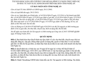 Quyết định 79/2014/QĐ-UBND chuyển mục đích sử dụng đăng ký giấy chứng nhận sử dụng đất Nghệ An