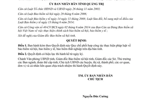 Quyết định 2291/QĐ-UBND 2014 Quy chế phối hợp thực hiện pháp luật bảo hiểm xã hội y tế thất nghiệp Quảng Trị