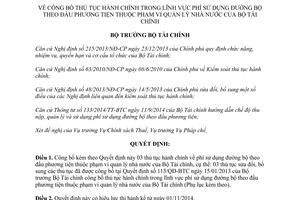 Quyết định 2756/QĐ-BTC 2014 công bố thủ tục hành chính lĩnh vực phí đường bộ theo đầu phương tiện