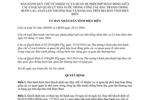 Quyết định 30/2014/QĐ-UBND phối hợp đấu tranh chống buôn lậu gian lận thương mại hàng giả Điện Biên