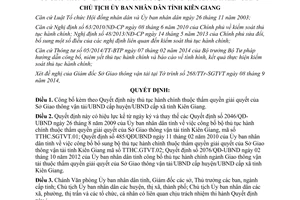 Quyết định 2213/QĐ-UBND 2014 thủ tục hành chính Sở Giao thông vận tải Ủy ban nhân dân Kiên Giang
