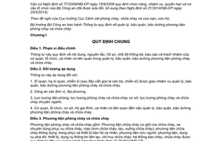 Thông tư 52/2014/TT-BCA quản lý bảo quản bảo dưỡng phương tiện phòng cháy chữa cháy