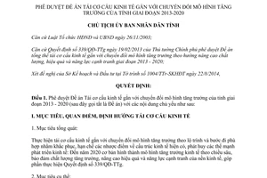 Quyết định 2313/QĐ-UBND tái cơ cấu kinh tế chuyển đổi mô hình tăng trưởng Bình Phước 2013 2020 2014