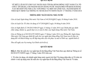 Quyết định 2174/QĐ-NHNN 2014 mức lãi suất cho vay ngắn hạn tối đa tổ chức tín dụng chi nhánh ngân hàng nước ngoài