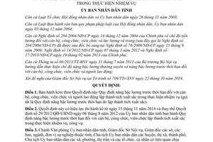 Quyết định 27/2014/QĐ-UBND nâng bậc lương trước hạn cán bộ công viên chức Bình Định