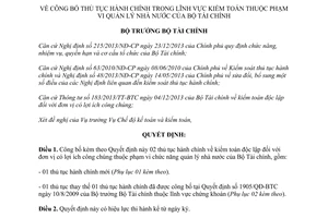 Quyết định 2790/QĐ-BTC năm 2014 thủ tục hành chính lĩnh vực kiểm toán Bộ Tài chính