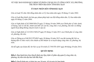 Quyết định 23/2014/QĐ-UBND phân cấp quản lý công chức xã phường thị trấn Bắc Kạn