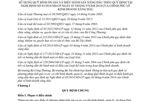 Thông tư liên tịch 39/2014/TTLT-BCT-BTC  phương pháp tính Quỹ Bình ổn điều hành giá xăng dầu 83/2014/NĐ-CP