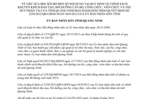 Quyết định 2200/2014/QĐ-UBND sửa đổi khuyến khích đào tạo bồi dưỡng cán bộ Quảng Ninh 2239/2012/QĐ-UBND