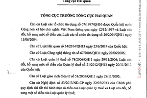 Quyết định 2924/QĐ-TCHQ 2014 quy chế trao đổi thông tin thu nộp thuế xuất nhập khẩu Cổng thanh toán điện tử