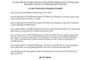 Quyết định 2719/QĐ-UBND năm 2014 bổ sung phát triển cao su Quảng Bình đến năm 2015 2020