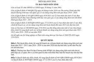 Quyết định 3321/QĐ-UBND 2014 điều chỉnh xây dựng nông thôn mới 2011 2015 sau 2020 Bình Định