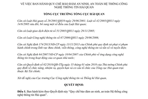 Quyết định 2926/QĐ-TCHQ 2014 Quy chế bảo đảm an ninh an toàn Hệ thống Công nghệ thông tin Hải quan