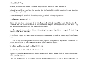 Hướng dẫn 04-HD/TW 2014 thực hiện Quy chế bầu cử trong Đảng