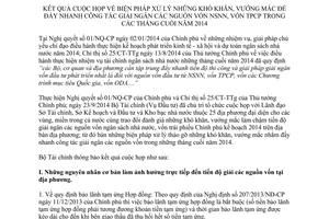 Thông báo 699/TB-BTC xử lý khó khăn giải ngân nguồn vốn ngân sách nhà nước vốn trái phiếu Chính phủ cuối 2014