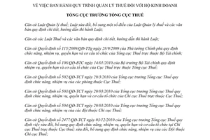 Quyết định 1688/QĐ-TCT năm 2014 Quy trình quản lý thuế hộ kinh doanh