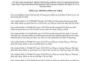 Quyết định 1689/QĐ-TCT 2014 công khai thông tin hộ kinh doanh nộp thuế khoán Trang thông tin điện tử