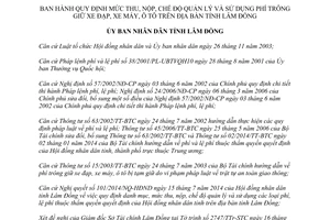 Quyết định 46/2014/QĐ-UBND thu nộp quản lý sử dụng phí trông giữ xe đạp xe máy ô tô Lâm Đồng