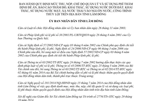 Quyết định 48/2014/QĐ-UBND Phí thẩm định thăm dò khai thác sử dụng nước dưới đất xả nước thải Lâm Đồng