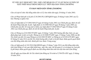 Quyết định 56/2014/QĐ-UBND Lệ phí cấp giấy phép hoạt động điện lực Lâm Đồng