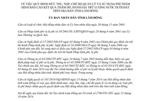Quyết định 53/2014/QĐ-UBND thu nộp quản lý phí thẩm định kết quả đánh giá trữ lượng nước dưới đất Lâm Đồng