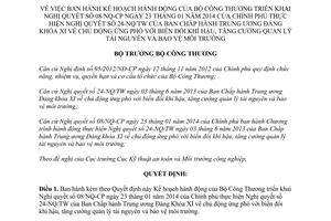 Quyết định 9792/QĐ-BCT 2014 ứng phó biến đổi khí hậu quản lý tài nguyên bảo vệ môi trường Bộ Công thương