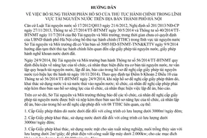 Hướng dẫn 6163/HD-STNMT-TNN&KTTV 2014 hồ sơ thủ tục hành chính lĩnh vực tài nguyên nước Hà Nội