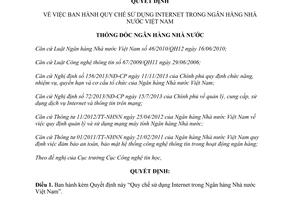 Quyết định 2190/QĐ-NHNN 2014 Quy chế sử dụng Internet trong Ngân hàng Nhà nước Việt Nam