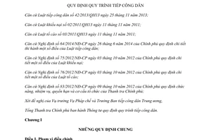 Thông tư 06/2014/TT-TTCP quy trình tiếp công dân