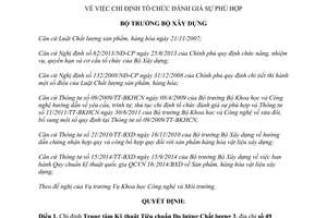 Quyết định 1307/QĐ-BXD 2014 về chỉ định tổ chức đánh giá sự phù hợp