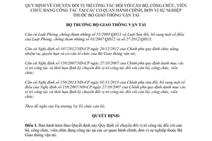 Quyết định 4138/QĐ-BGTVT chuyển đổi vị trí công tác cán bộ công viên chức 2017