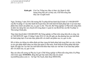 Công văn 7902/BNN-PC 2014 thi hành pháp luật an toàn thực phẩm rau củ quả và chè