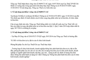 Công văn 4247/TCT-CS 2014 chính sách thuế