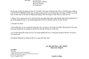 Công văn 7771/VPCP-QHQT năm 2014 chính sách ưu đãi thuế thu nhập doanh nghiệp