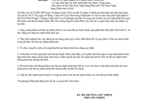 Công văn 7840/VPCP-TCCV năm 2014 thực hiện 15/CT-TTg kiểm soát thủ tục hành chính