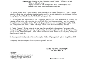 Công văn 7841/VPCP-V.I 2014 thực hiện 389/QĐ-TTg thành lập Ban chỉ đạo chống buôn lậu gian lận thương mại