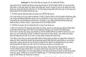 Công văn 777/SXD-KTQHĐT 2014 triển khai 20/2014/QĐ-UBND cấp giấy phép xây dựng quy hoạch trật tự xây dựng Gia Lai